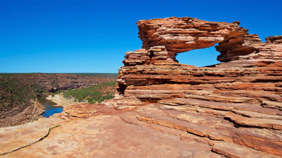 Kalbarri Natures Window in Kalbarri Western Australia is one of the most popular natural attractions.