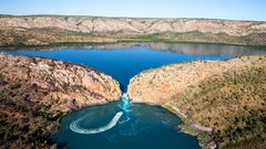 A scenic flight to see the Buccaneer Explorer & Horizontal Waterfalls is the best way to do it.  Book with Sightseeing Pass Australia for the best price!