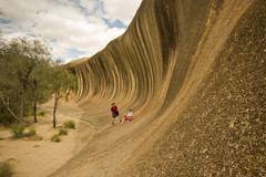 Wave Rock is a natural rock formation that is shaped like a tall breaking ocean wave
