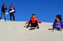 Jump on a guided tour and experience the fun at Lancelins famous sand dunes