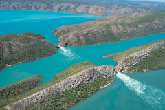A scenic flight to see the Buccaneer Explorer & Horizontal Waterfalls is the best way to do it.  Book with Sightseeing Pass Australia for the best price!