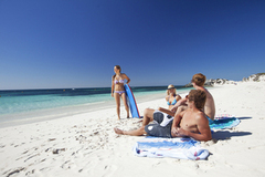 Relaxing on the beach at Rottnest Island. Perth Western Australia